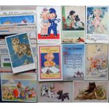Postcards, a selection of approx. 130 subject cards mostly published by Valentines inc. dogs, comic,