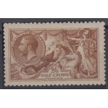 Stamp, GB, 2/6- De la Rue, Seahorse, deep yellow-brown, SG 405, mounted mint, catalogue value £375