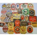 Beer labels, a mixed selection of 30 UK labels from many breweries, various shapes and sizes,