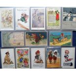 Postcards, a good selection of approx. 80 illustrated cards of children, artists include Maybank,