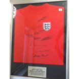Football autographs, England, World Cup Winners 1966, a replica, red, England World Cup Winners