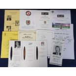 Football autographs, a collection of 9 dinner menus, all from events in Cardiff, 1990's onwards,