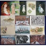 Postcards, a mixed mostly subject collection of approx. 170 cards inc. Ellam (Breakfast in bed -