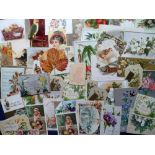 Tony Warr Collection, Ephemera, Victorian and Early 20th C Greetings Cards, 100+ die cut,