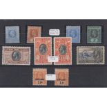 Stamps, Cayman Islands, King George V a good selection of 10 mint and used stamps with values to 2/-