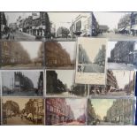 Postcards, Croydon High Street, 13 cards, inc. 8 RP's, busy street scenes, Davis Theatre etc, some