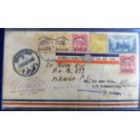 Aviation, First Flight Cover, Manila-Batavis, via Knilm with overprinted stamps, leaving 15