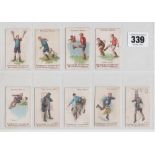 Cigarette cards, Faulkner's, 9 cards, Football Terms 1st Series, 4 cards, 'Hands', 'Held', 'Kick