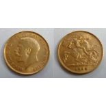 Coin, GB, George V half sovereign 1913 VF (same date as previous) (1)