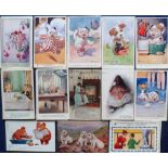 Postcards, a mixed subject selection of approx. 70 cards in numerical order (not complete) all