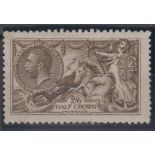 Stamp, GB, 2/6- De la Rue, Seahorse, sepia (seal-brown), SG 408, mounted mint, catalogue value £325