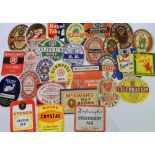 Beer labels, a mixed selection of 30 labels (including 3 with contents) various shapes, sizes, and