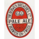 Beer label, The Berwick Breweries Ltd, Berwick On Tweed, Pale Ale, v.o, 85mm high, good condition (