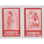 Cigarette cards, Ogden's, Actresses, Tabs Type issues, two cards, both with fronts in red, '