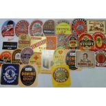 Beer labels, a mixed selection of 31 labels (including 7 with contents), various shapes, sizes and