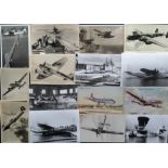 Postcards/Photos, a selection of 15 b/w photos of flying boats, 20 aircraft recognition cards (18