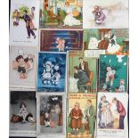 Postcards, Comic, a collection of 30+ Fred Spurgin artist drawn cards (gd)