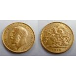 Coin, GB, George V half sovereign 1913 VF (1)