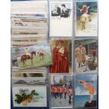 Postcards, a collection of approx. 105 illustrated cards of pretty ladies, animals, greetings,