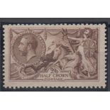 Stamp, GB, 2/6- Bradbury Wilkinson, Seahorse, chocolate-brown, SG 414, mounted mint, catalogue value