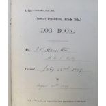 Ephemera, Shipping, a leather bound naval ships log book (1889-1892) for Mr I. N Hamilton from