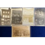 Postcards, Croydon shopfronts, 5 RP's, J Chappel & Sons funeral undertaker, G Arnold watchmaker &