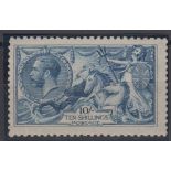 Stamp, GB, 10/- De la Rue, Seahorse, blue, SG 412, mounted mint, catalogue value £3250