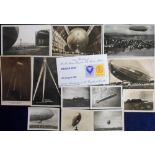 Postcards etc, Airships, 6 postcards, mainly showing Zeppelins, sold with 6 small snap shot