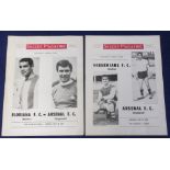 Football programmes, Arsenal Tour to Malta, 1969, two Souvenir issues produced by Soccer Magazine (