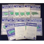 Football programmes, Bolton Wanderers, a collection of 16 home programmes 1953/4 - 1964/5 inc.