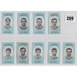 Cigarette cards, Cope's, Noted Footballers, (Clip's, 500 subjects), Birmingham City, 9 cards, nos