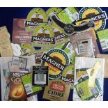 Cider and other labels, a selection of cider labels and a few food labels inc. Magners, Wragg