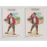 Cigarette cards, Clarke's, Sporting Terms, Golf Terms, 'A Scratch Player', two cards, different