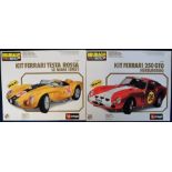 Burago Model Kits, 5 unmade kits comprising Ferrari 512, Ferrari Testa Rossa (white), Ferrari 250 LM