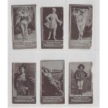 Cigarette cards, Churchman's, Actresses, Unicoloured, (Blue printing, plain back), (6 cards, Ruby