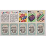 Trade cards, Cadbury's, Snap Cards (set, 52 cards plus uncut rules sheet complete with one of each