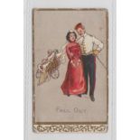 Cigarette card, Cohen Weenen & Co, Naval & Military Phrases (Gold border), type card, 'Fall Out' (