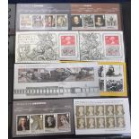 Stamp album, GB miniature sheets 1978 - 2011 inc. 160 1st class stamps, approx. £200 face value, (