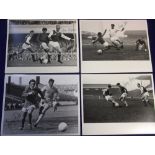 Football Autographs, George Best, Manchester United, four b/w match action shots, each one being a