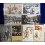 Postcards, a mixed assortment of 8 cards inc. ventriloquist (un-named, printed), Lancashire family