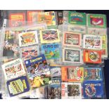 Trade issues, a collection of approx. 130 unopened sticker packets, Panini, FKS, Merlin etc, various