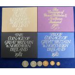 Coins, Royal Mint Proof Coin Sets, 4 sets 1978 x 1, 1980 x 1, 1981 x 1 and 1982 x 1 together with