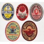 Beer labels, a selection of 5 vertical oval labels including Wm Hancock & Co Ltd Special Stout &