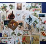 Tony Warr Collection, Ephemera, 100+ Victorian and early 20thC Greetings Cards to include die cut,