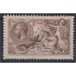 Stamp, GB, 2/6- Bradbury Wilkinson, Seahorse, reddish-brown, SG 415, mounted mint, catalogue