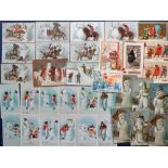 Tony Warr Collection, Ephemera, Snowmen, Father Christmas and Jack Frost, 55+ Victorian and early