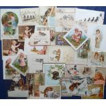 Tony Warr Collection, Ephemera, Cats 30+ Victorian and early 20thC greetings cards to include die