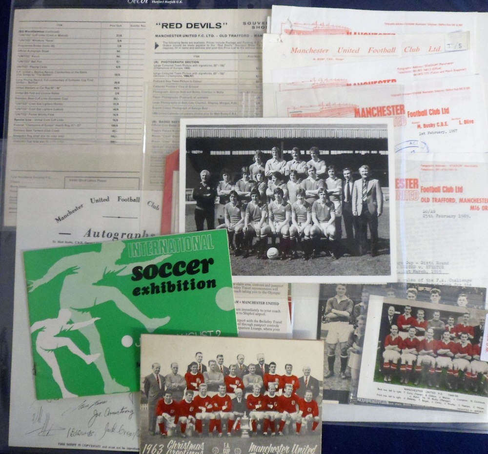 Football Memorabilia, Manchester United, interesting collection of