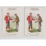Cigarette cards, Clarke's, Sporting Terms, Golf Terms, 'Giving a Half', two cards, different