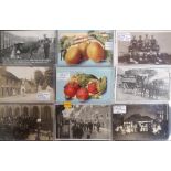 Postcards, Cambridgeshire, 17 cards, RP's 7 printed, street procession, street gathering in